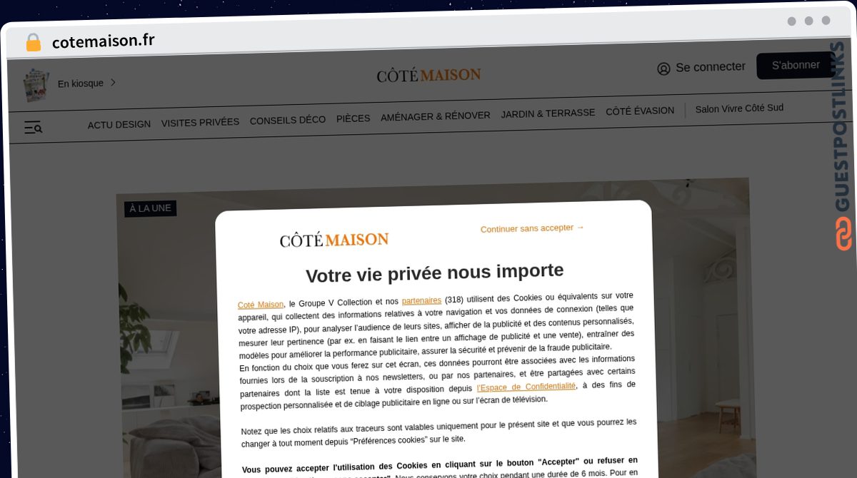 Publish Guest Post on cotemaison.fr