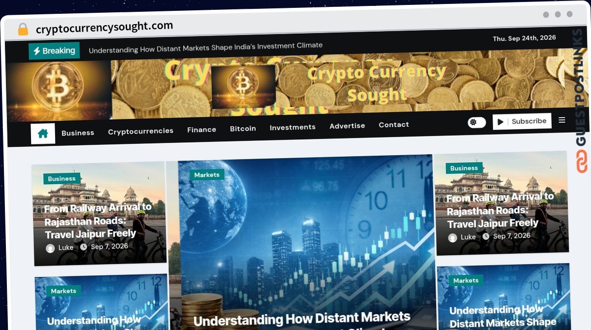 Publish Guest Post on cryptocurrencysought.com