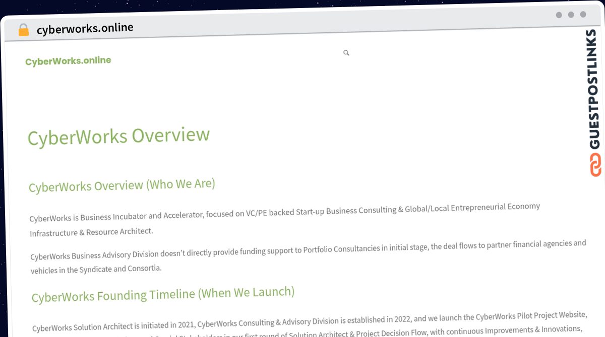 Publish Guest Post on cyberworks.online