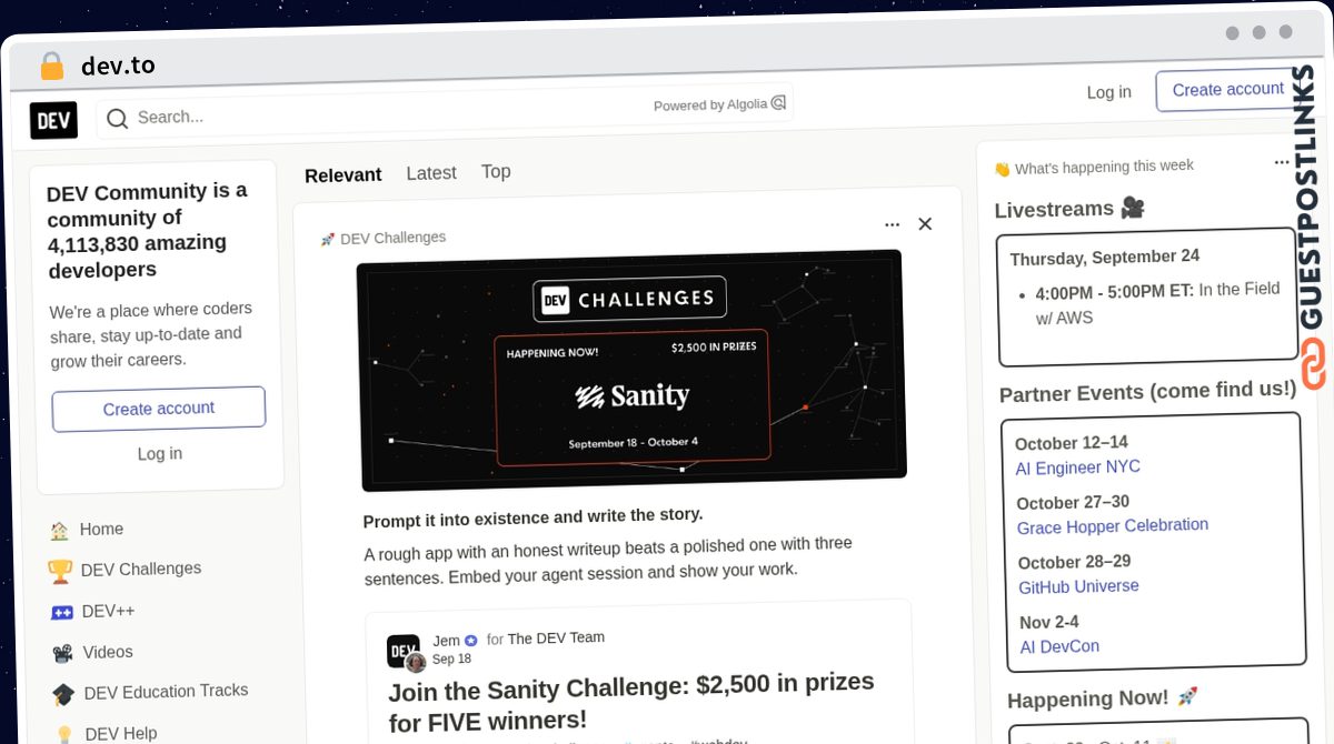 Publish Guest Post on dev.to