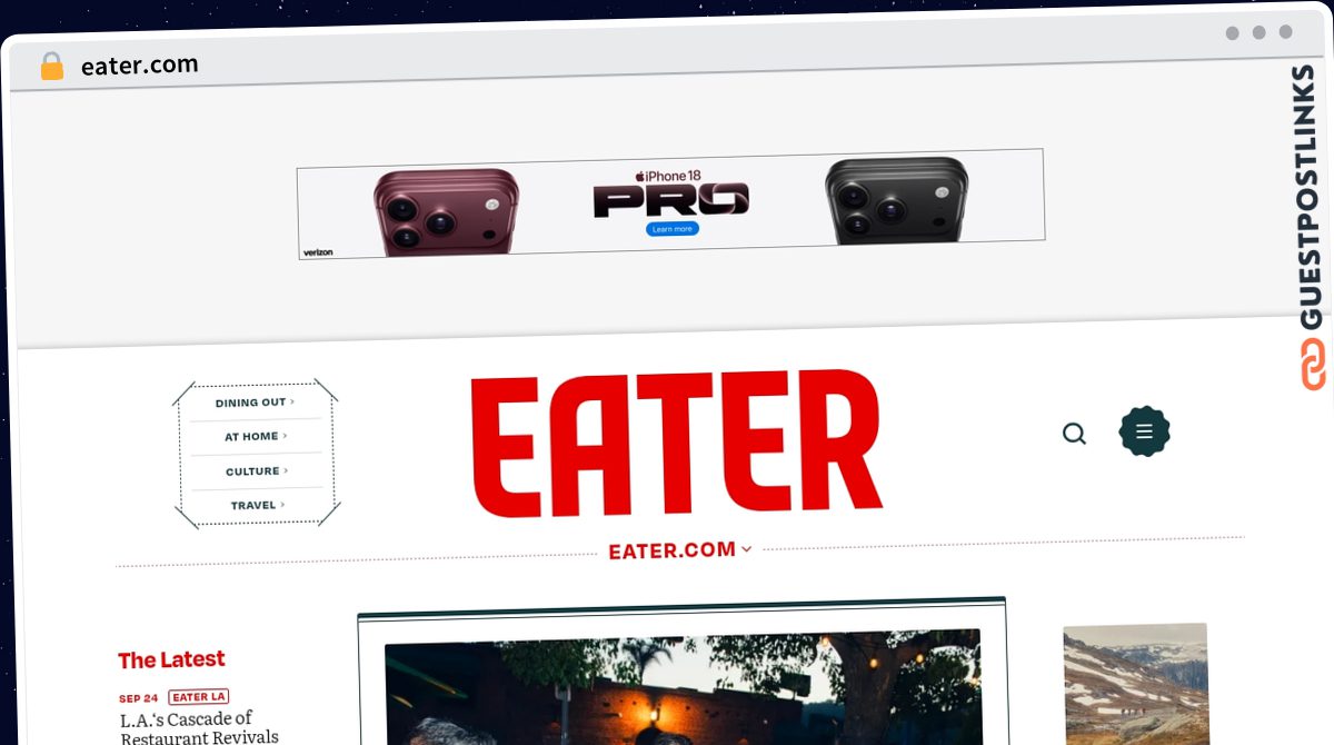 Publish Guest Post on eater.com