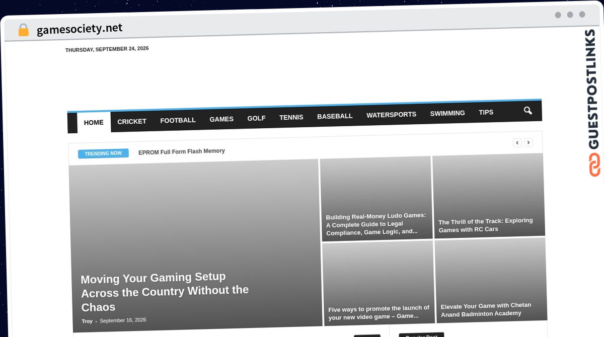 Publish Guest Post on gamesociety.net