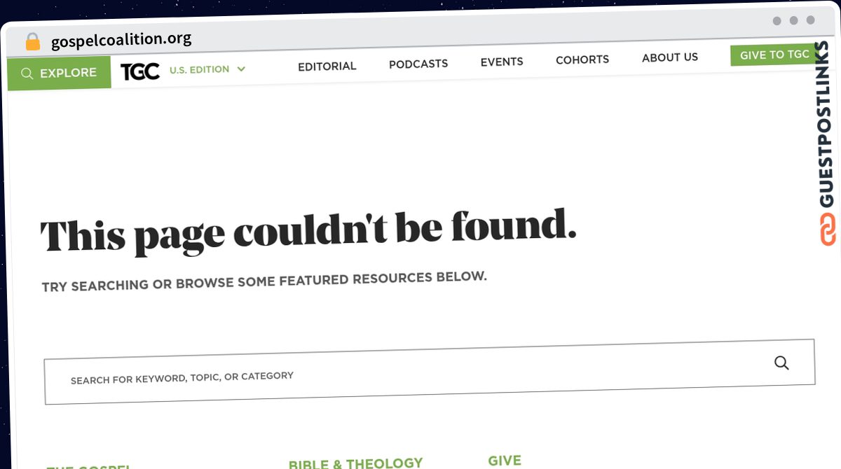 Publish Guest Post on gospelcoalition.org