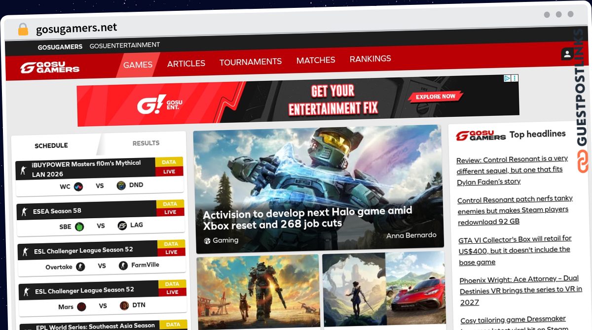 Publish Guest Post on gosugamers.net