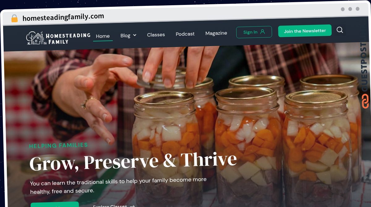 Publish Guest Post on homesteadingfamily.com