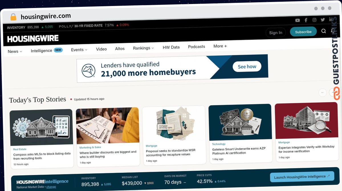 Publish Guest Post on housingwire.com