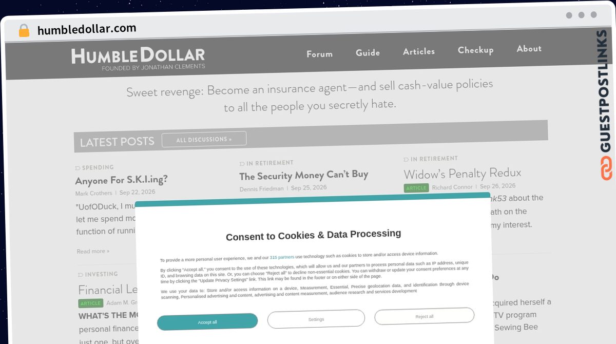 Publish Guest Post on humbledollar.com