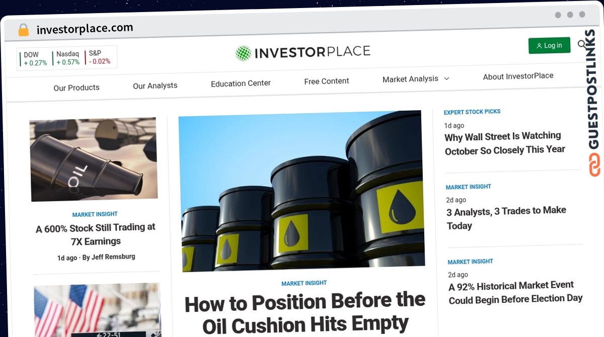 Publish Guest Post on investorplace.com