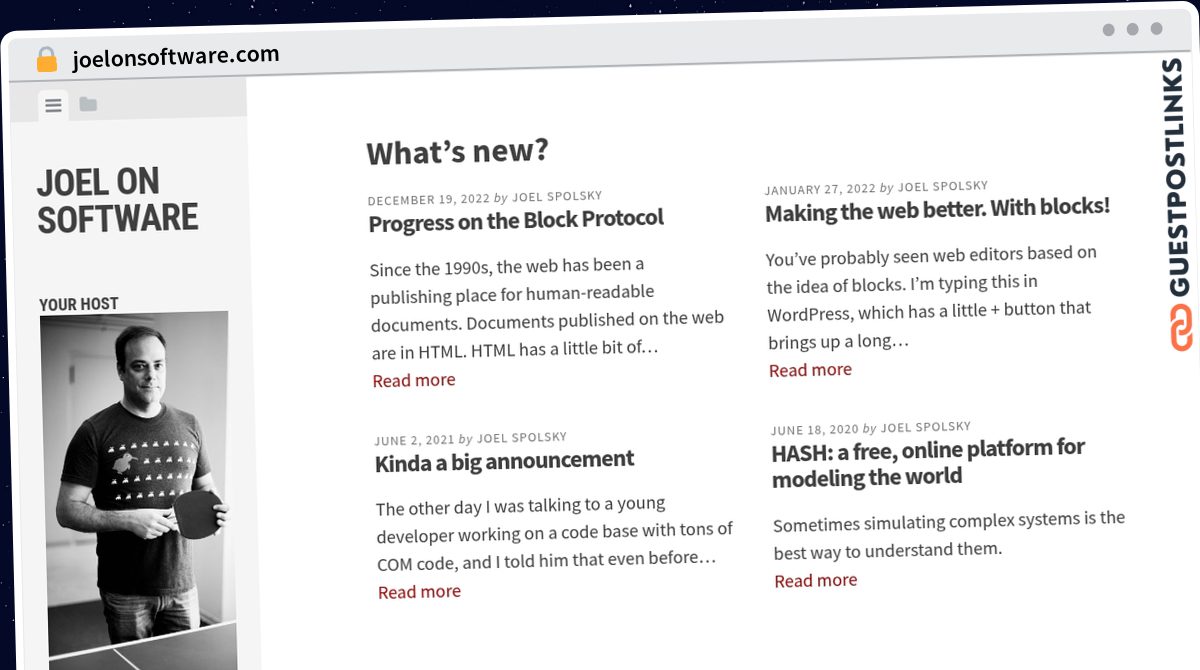 Publish Guest Post on joelonsoftware.com