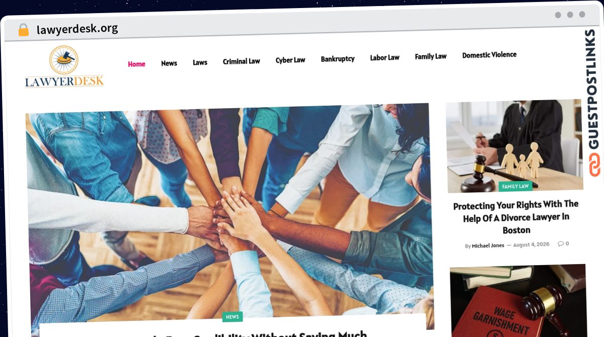 Publish Guest Post on lawyerdesk.org