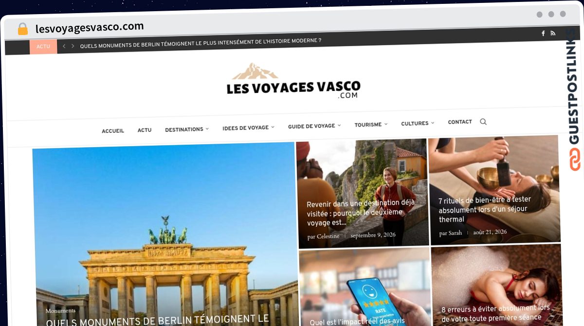 Publish Guest Post on lesvoyagesvasco.com