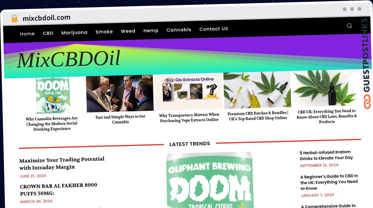 Publish Guest Post on mixcbdoil.com