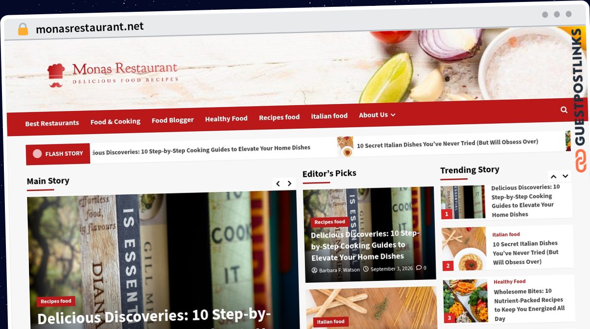 Publish Guest Post on monasrestaurant.net