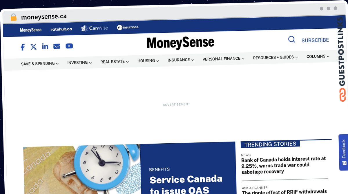 Publish Guest Post on moneysense.ca