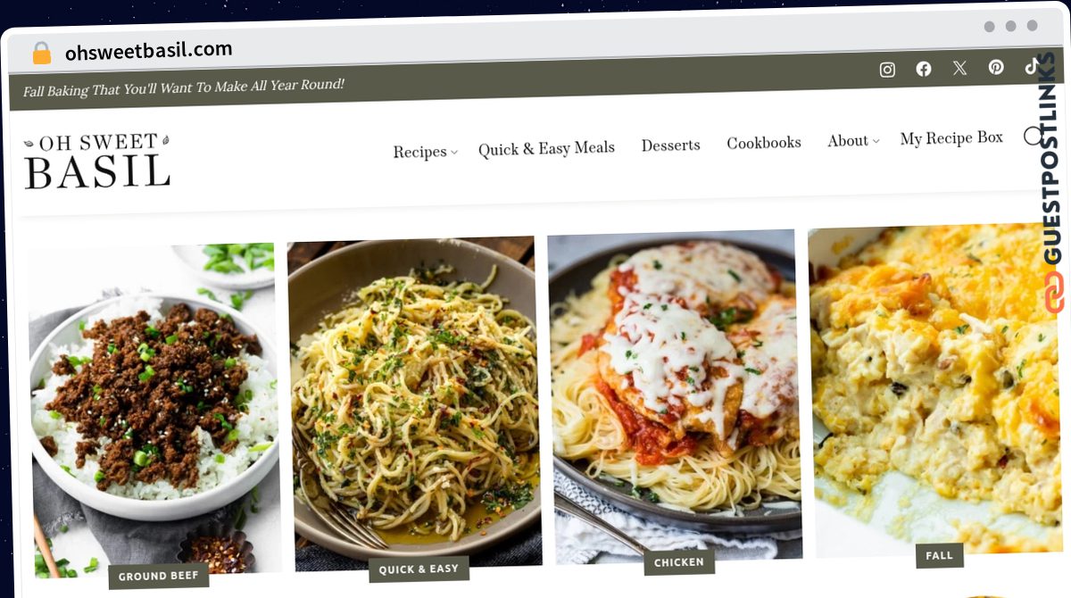 Publish Guest Post on ohsweetbasil.com