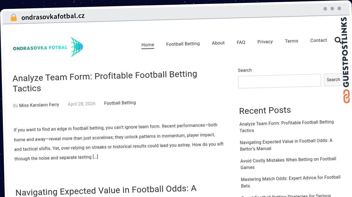 Publish Guest Post on ondrasovkafotbal.cz