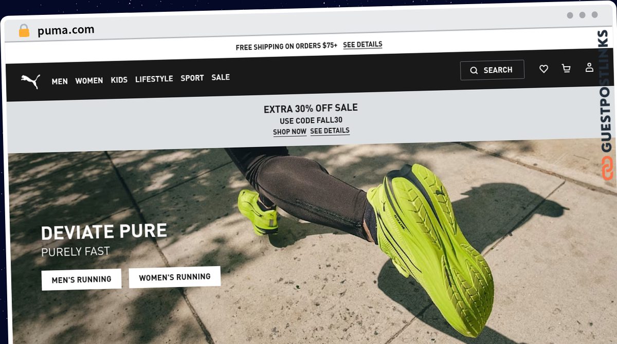 Publish Guest Post on puma.com