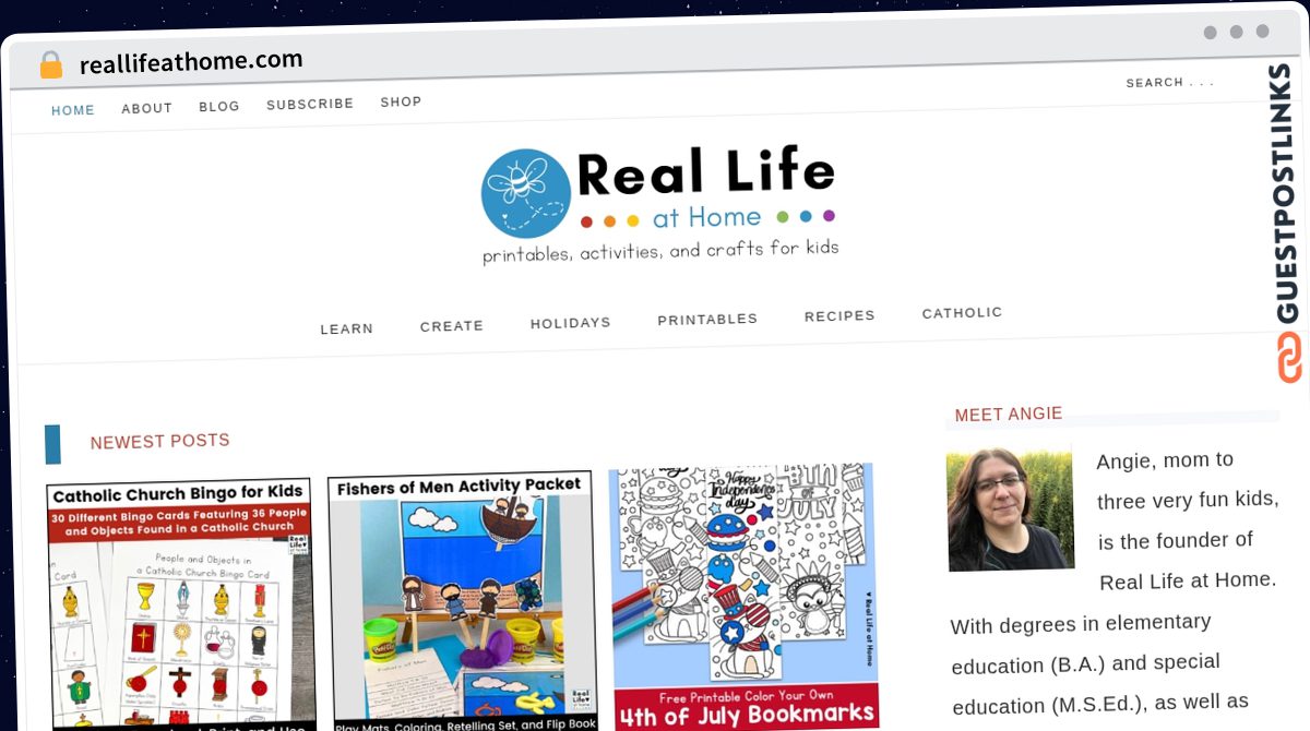 Publish Guest Post on reallifeathome.com