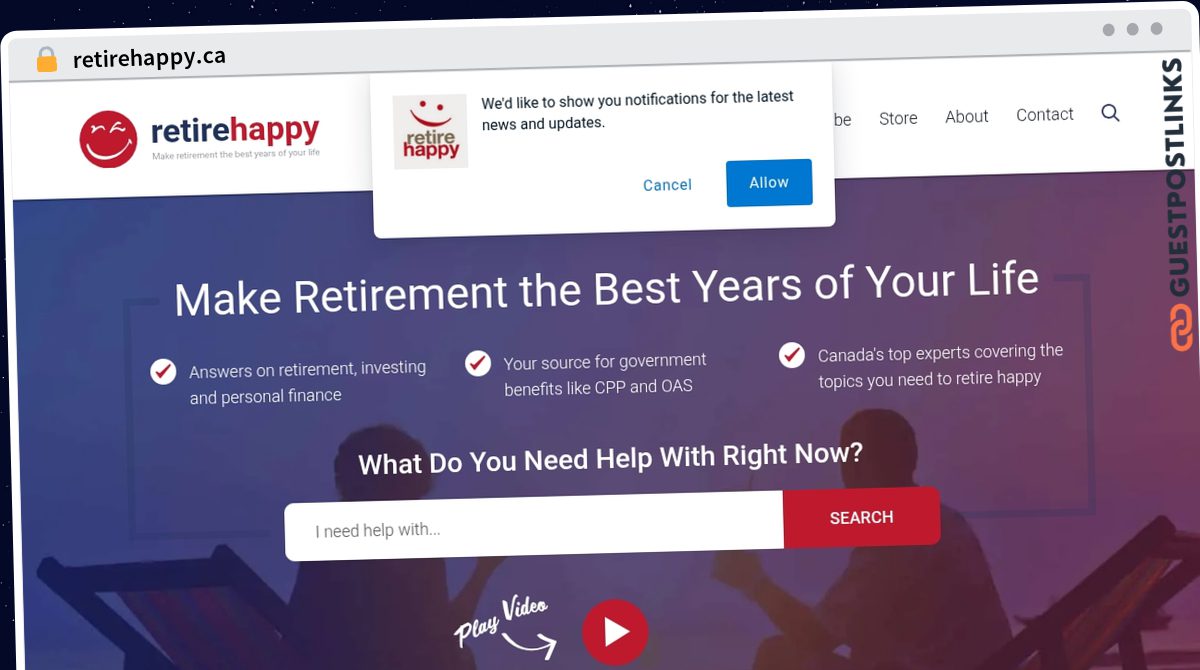Publish Guest Post on retirehappy.ca