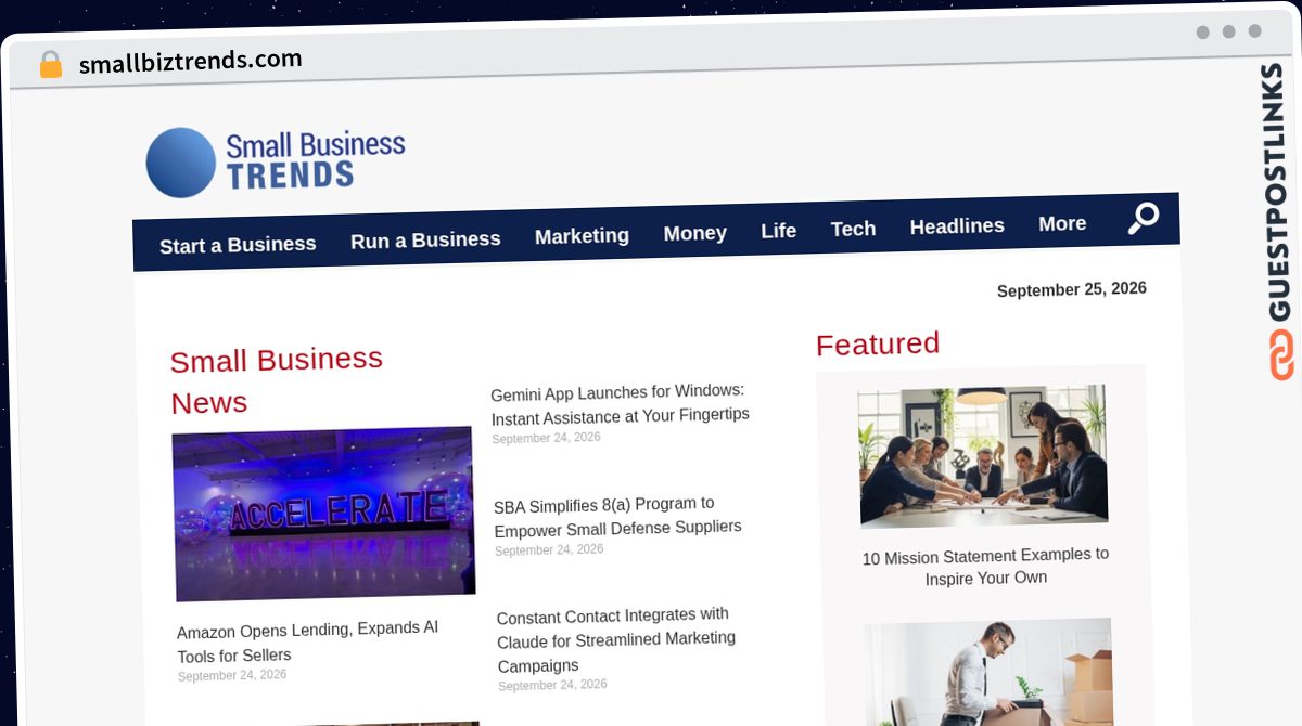 Publish Guest Post on smallbiztrends.com