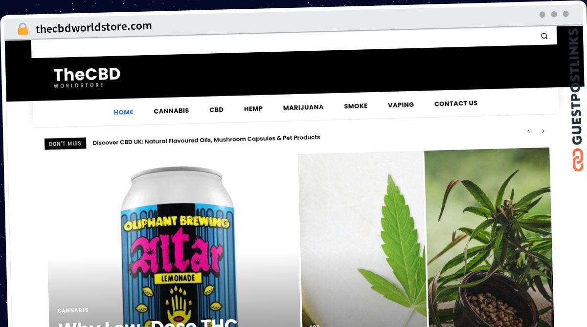 Publish Guest Post on thecbdworldstore.com