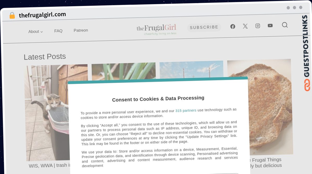 Publish Guest Post on thefrugalgirl.com