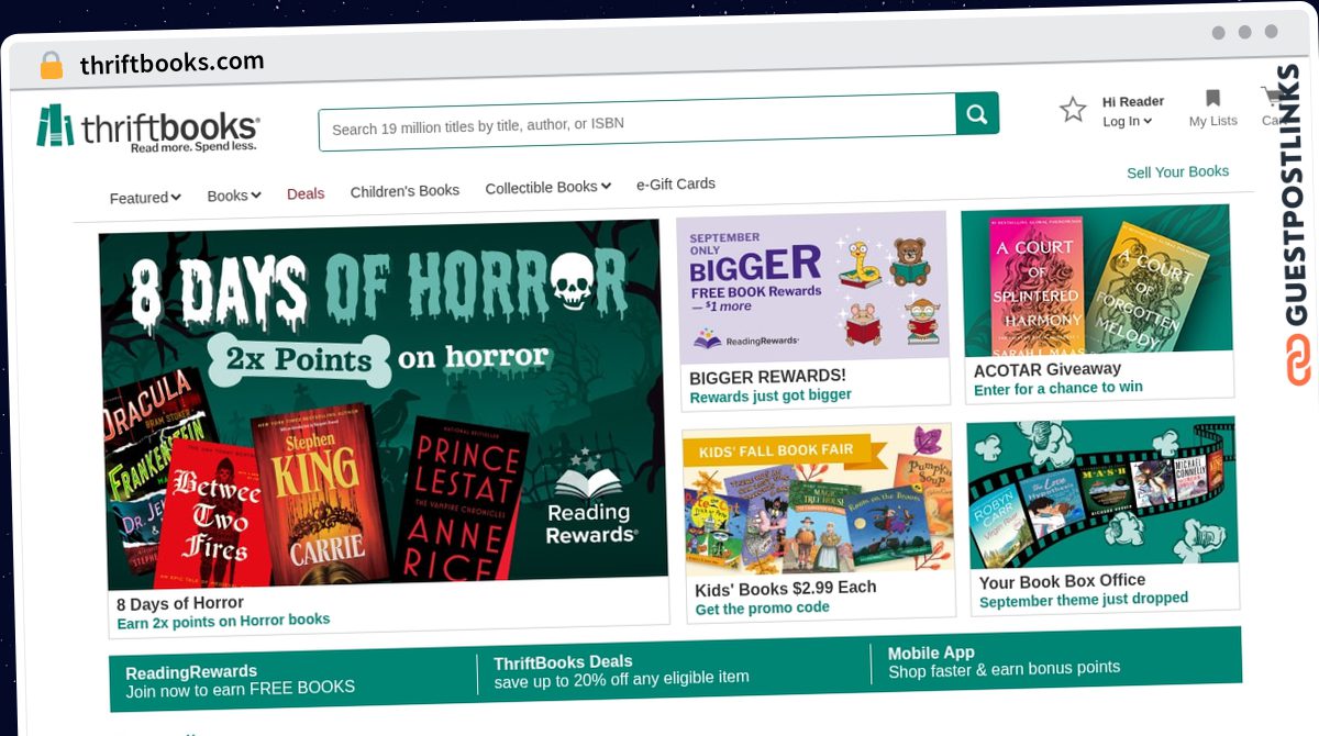 Publish Guest Post on thriftbooks.com