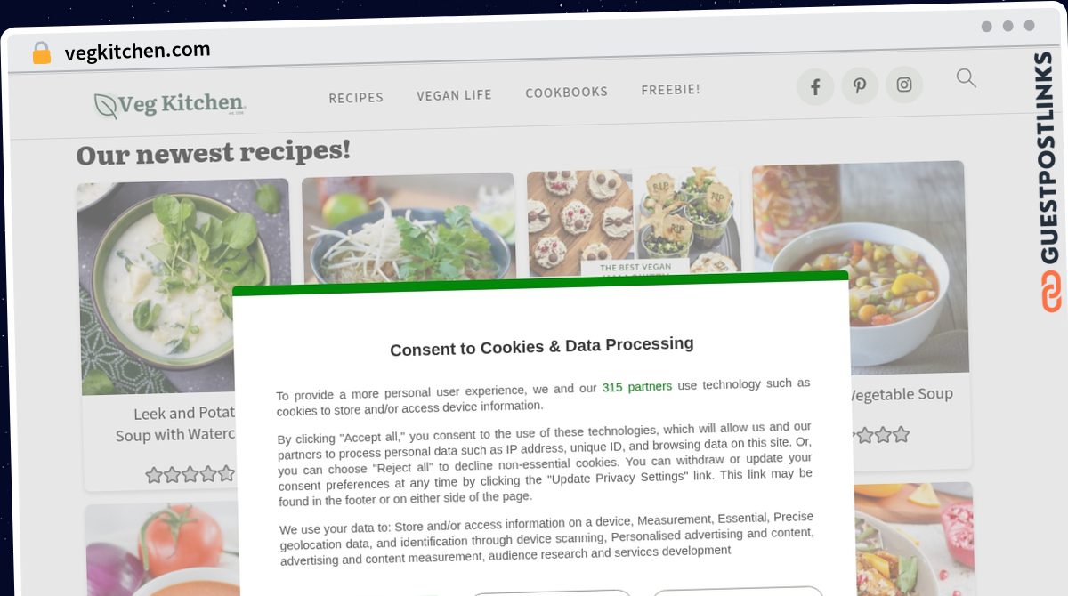 Publish Guest Post on vegkitchen.com