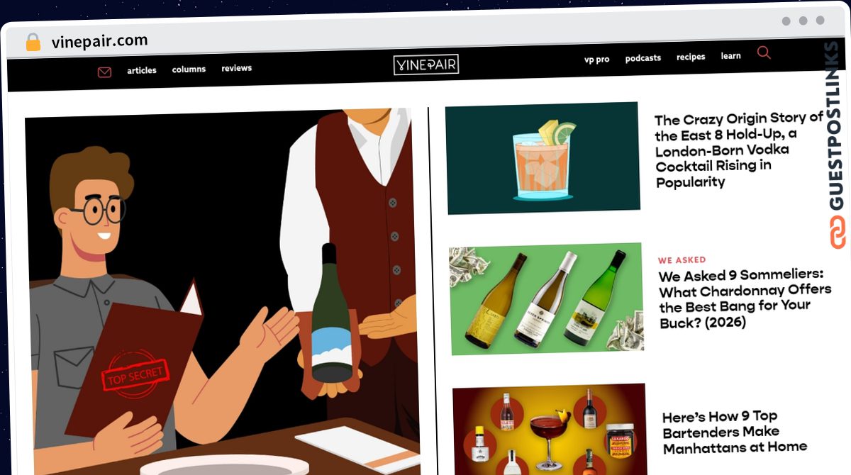 Publish Guest Post on vinepair.com