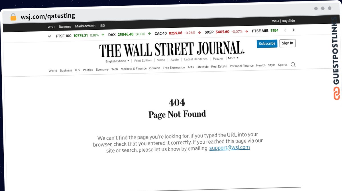 Publish Guest Post on wsj.com/qatesting